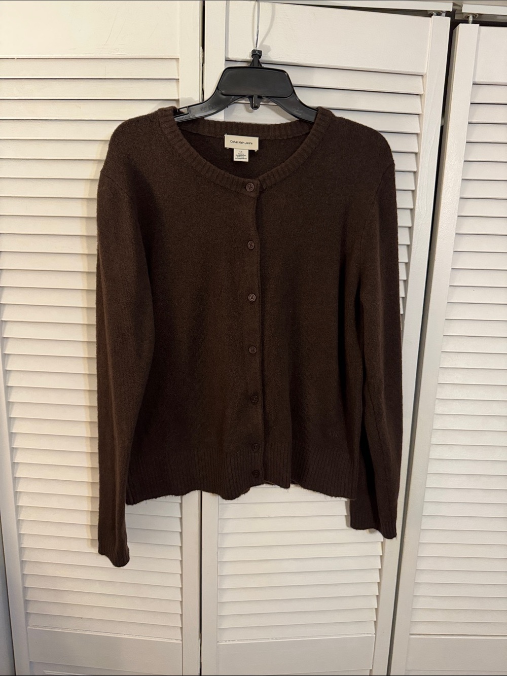 Coldwater Creek Brown Button-Up Cashmere Blend Sweater